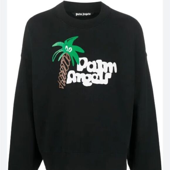 Palm Angels logo-print organic cotton sweatshirt Medium NEW $993. - Picture 2 of 10